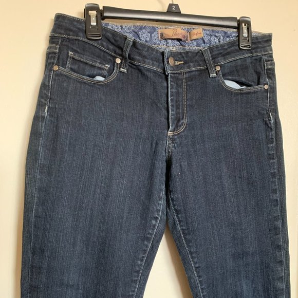 Paige PREMIUM DENIM Skyline Ankle Jeans 99% COTTON DARK WASH Size 30 - Picture 3 of 9